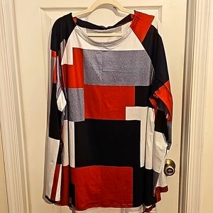 NWOT JFN Color-Block Blouse, 3XL